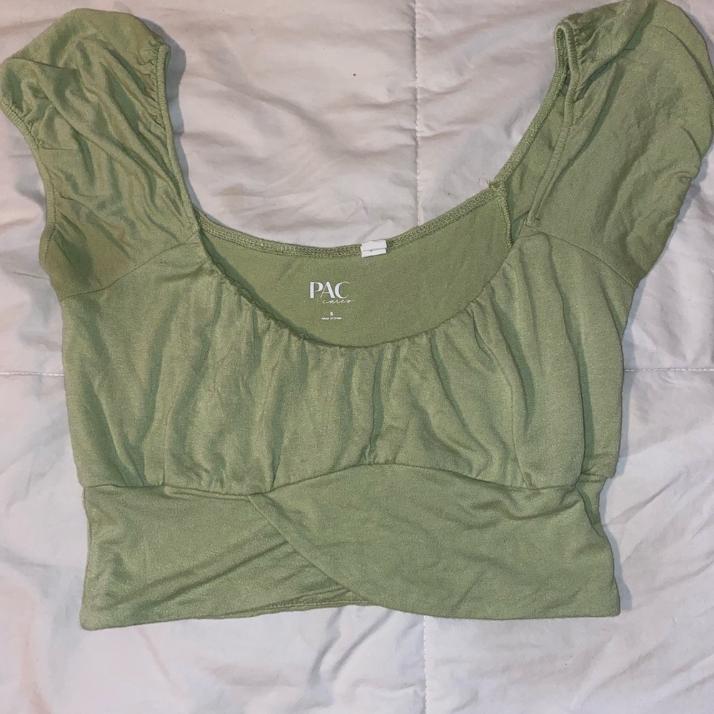Green crop top